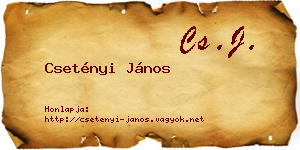 Csetényi János névjegykártya
