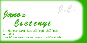 janos csetenyi business card